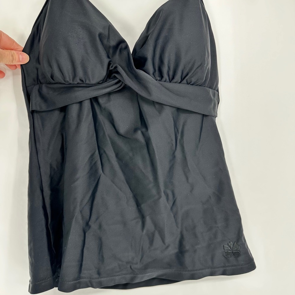 Hapari Black Twist Front Halter Tankini Top and High Waist Bottom Set M 8-10 - Picture 2 of 9